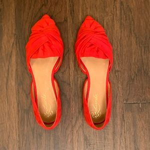 Red Pointed Flats from Anthropology